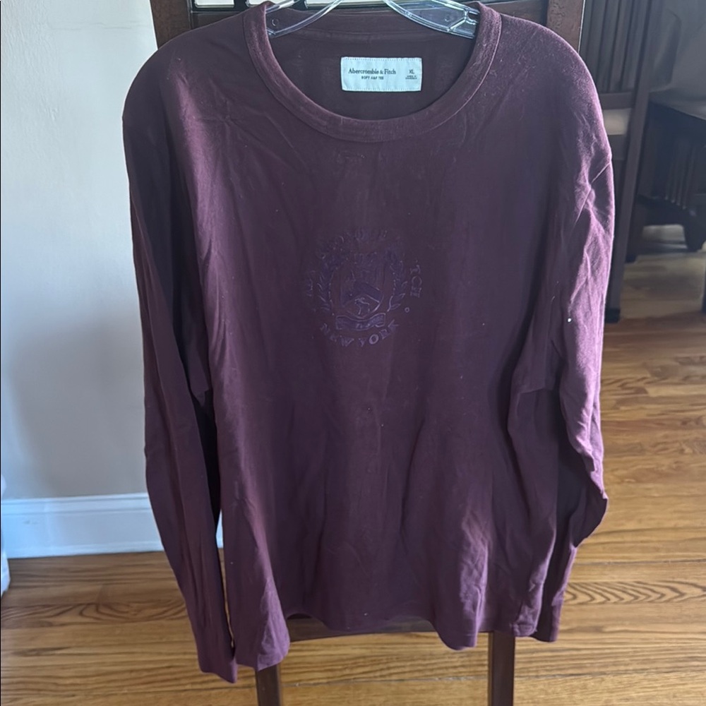 Men's Burgundy Long Sleeve Shirt
